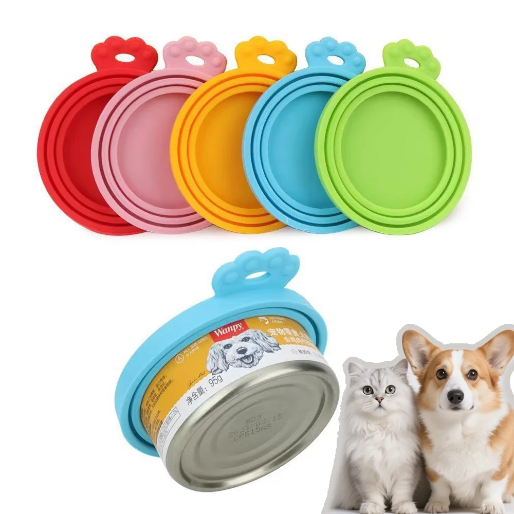 

1 Pc Reusable Lid Pet Food Universal Silicone Cat Cans & Dog Cans Keeps Food Fresh Prevents Bacterial Odors.