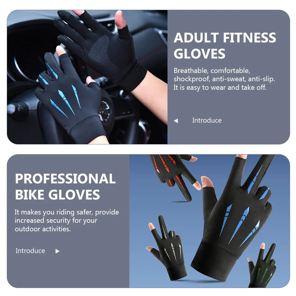 زوج واحد من قفازات اللياقة البدنية للبالغين غير قابلة للانزلاق ومتينة ومريحة لركوب الدراجات وصيد الأسماك وإكسسوارات رياضية قفاز حمام السباحة الواقي