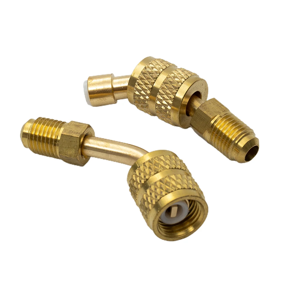 High Quality R410a Adapter for Mini Split HVAC System Convert 5/16 SAE to 1/4 SAE Gold Color for an Elegant Appearance