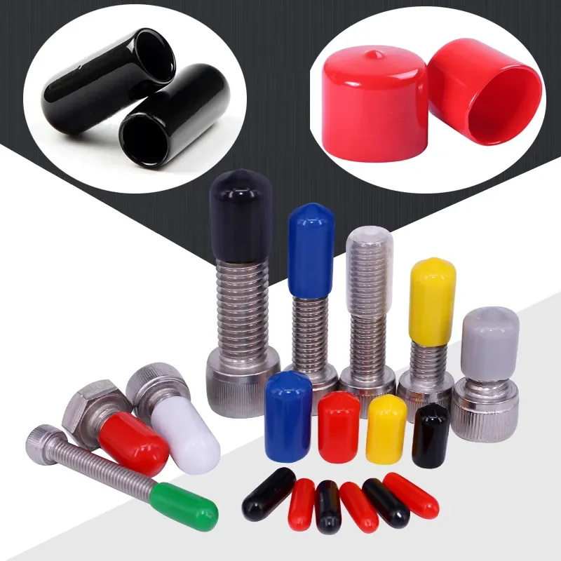 Decorative Cover Plastic Cap Thread Rubber Stopper Screw Seals Threaded Sheath Silicone Sleeve Tube Protective End Caps Sealing