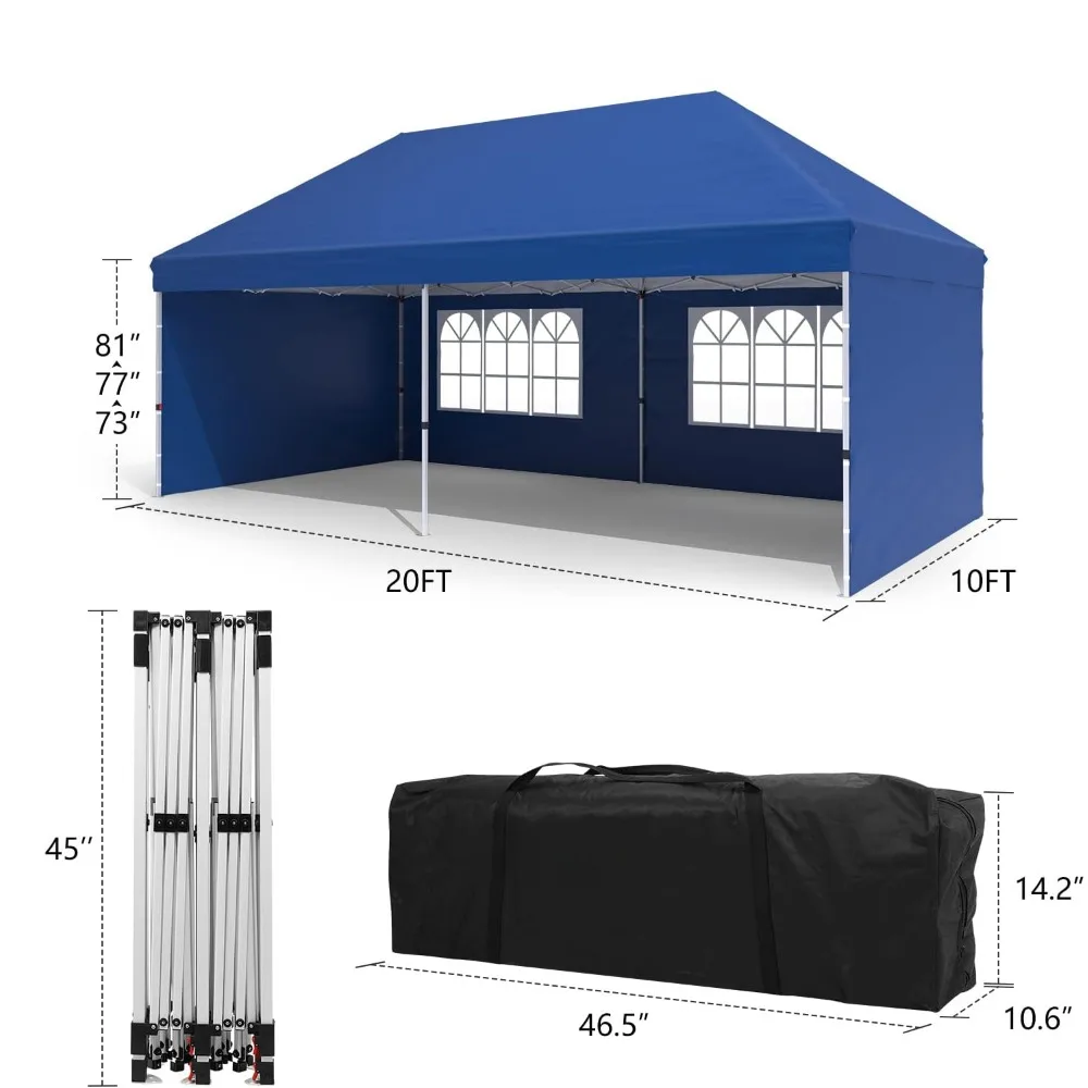 Imagem -05 - Pop-up Canopy Pavilion Tenda Comercial Paredes Laterais Destacáveis Estacas Toldo Dobrável Tenda para Jardim Gazebo Shade Supplies