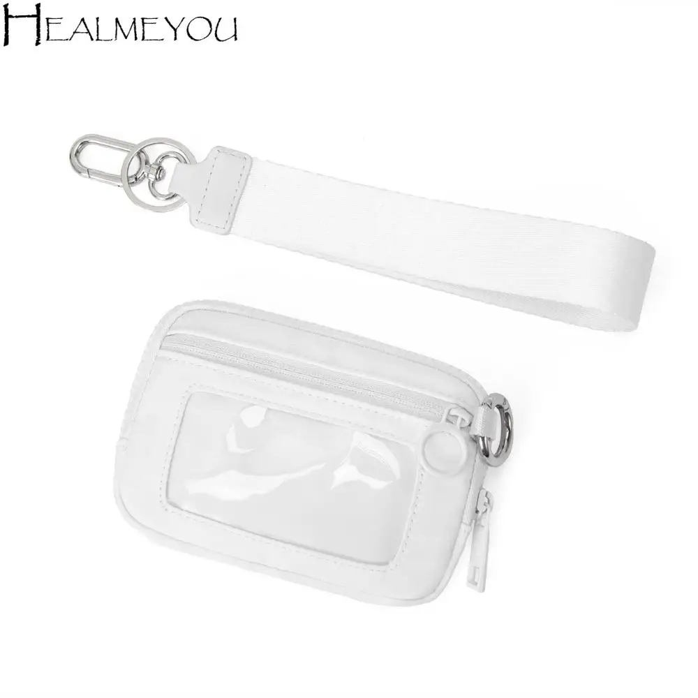 

Simple Nylon Hanging Card Holder Mini Multifunction Small Square Purse Bag Portable Waterproof Coin Bag with Lanyard Male/Famale