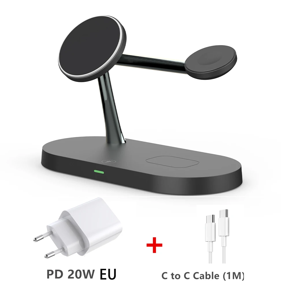 3 in 1 magnetische draadloze oplader voor iPhone 16 15 14 13 12 snellaadstation voor Apple Watch 10 9 8 7 6 5 4 Airpods 2 3 Pro