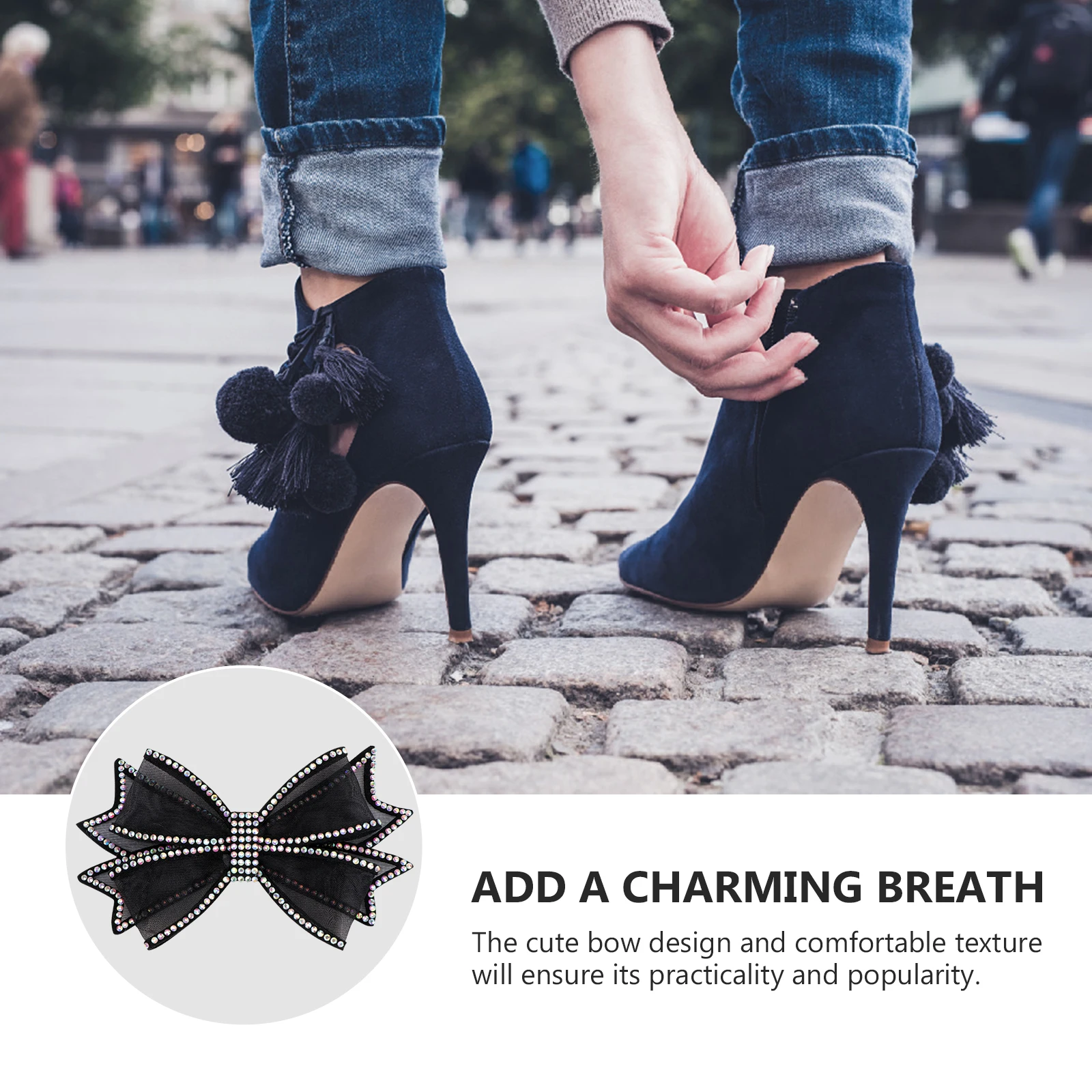 

Bow Mesh Shoes Indoor Slippers Bowknot Polyester Rhinestone Decorations Fashion Miss