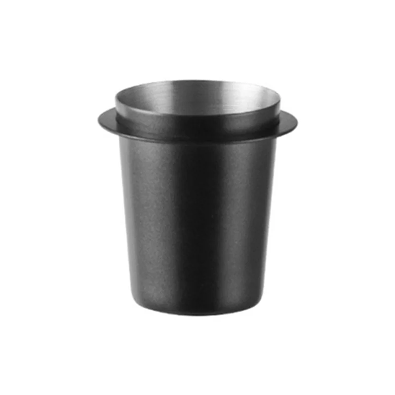 FGGS-Black 58Mm Coffee Dosing Cup Stainless Steel Coffee Cup Transport Cup Stainless Steel Universal Powder Collector Easy Insta