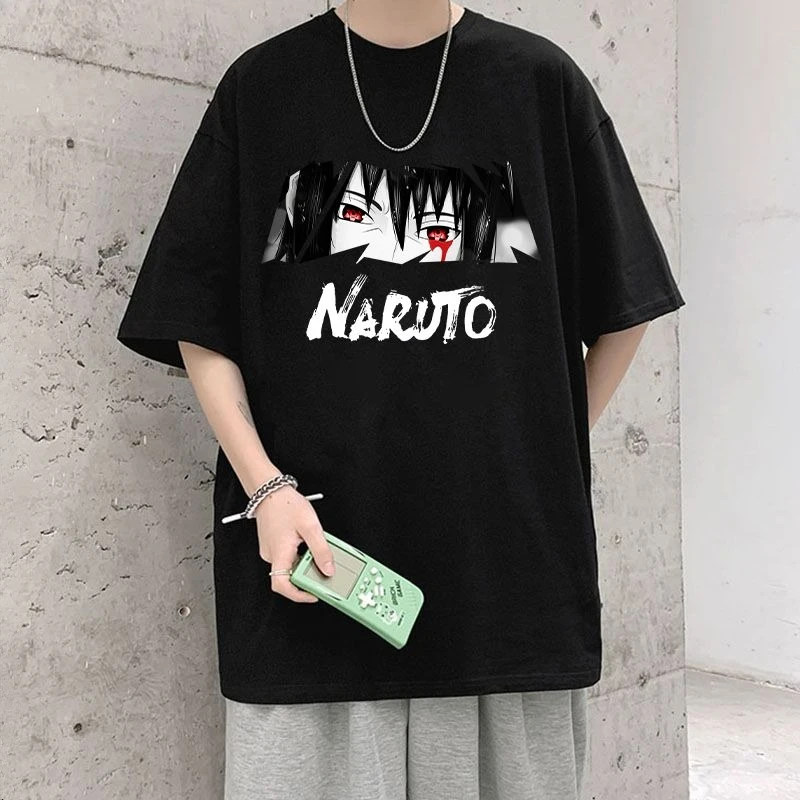 

Men's Clothing Anime Naruto Summer 2025 Sasuke Short Sleeved T-Shirt Casual Vintage Oversized Women Graphic Tee Tops Y2k Clothes