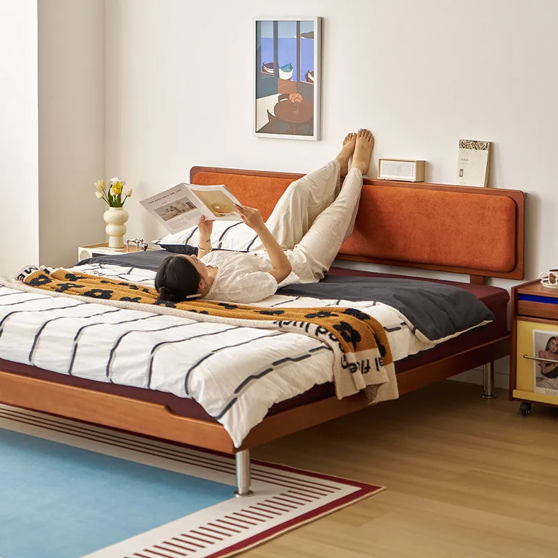 Solid wood soft bed master bedroom row skeleton 1.8 meters double bed