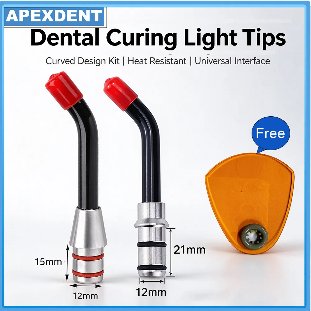 Dental LED Curing Light Guide Tips With Free 1PC Shade Board Dentist Cure Lamp Optical Fiber Rod Tips Dentistry Instruments