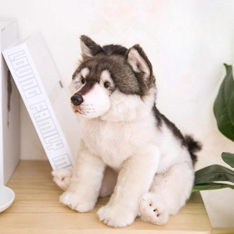 

38cm Simulation Wolf Dog Plush Toy Realistic Animal Plush Pet Soft Pillow Home Decoration Series Children's Toy Birthday Gift