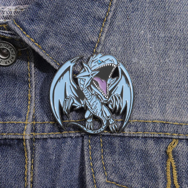 Game King Blue Eyes White Dragon Brooch Accessories Pins Anime Game Peripheral Badges Clothes Lapel Pins Gifts For Friends