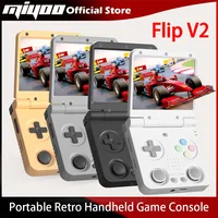 Consola de juegos portátil MIYOO Flip V2 Retro con bisagra de Metal pantalla IPS de 3,5 pulgadas máquina de juego portátil compacta palos analógicos duales regalo