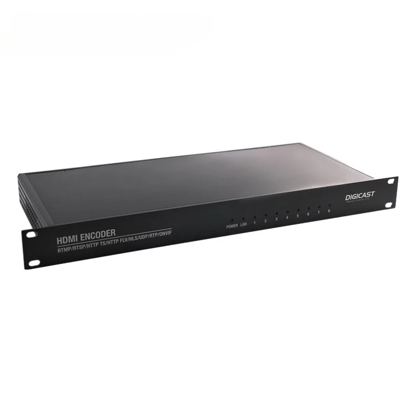 SRT RTMPS RTMP RTSP UDP HTTP 8 channel H.265 HD Video Encoder for IP TVs Live Stream Broadcast