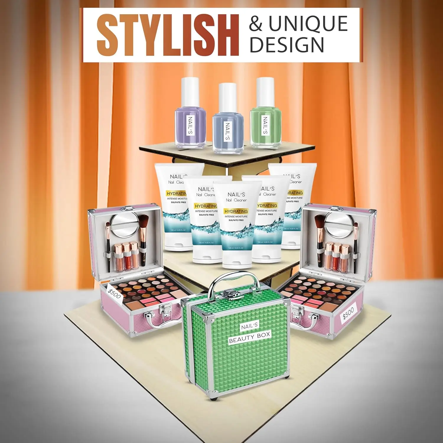 

1шт 3-х уровневая розничная настольная подставка с полками для продуктов - портативная | 3-ступенчатая угловая витрина для розничной торговли