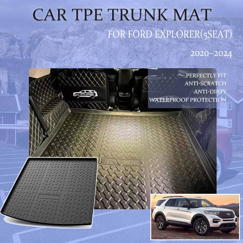 

For Ford Explorer U625 MK6 2021 2022 2023 2024 5seat Car Boot Mats Waterproof Back Seat Mat Trunk Storage Pads Auto Accessories