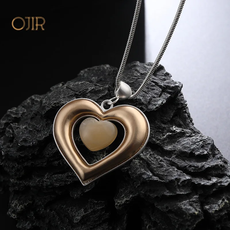 Fashion Long Necklace for Women Heart Pendant Love Jewelry Choker Collares  Luxury Accessories for Women Aliexpress Online Shop