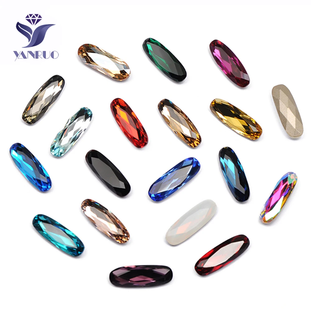 YANRUO 4161 Elongated Baguette 5x15mm Fancy Stones Sewing Diy Crystal Wedding Dress Gems Stones Leotard Gymnastic Clothes