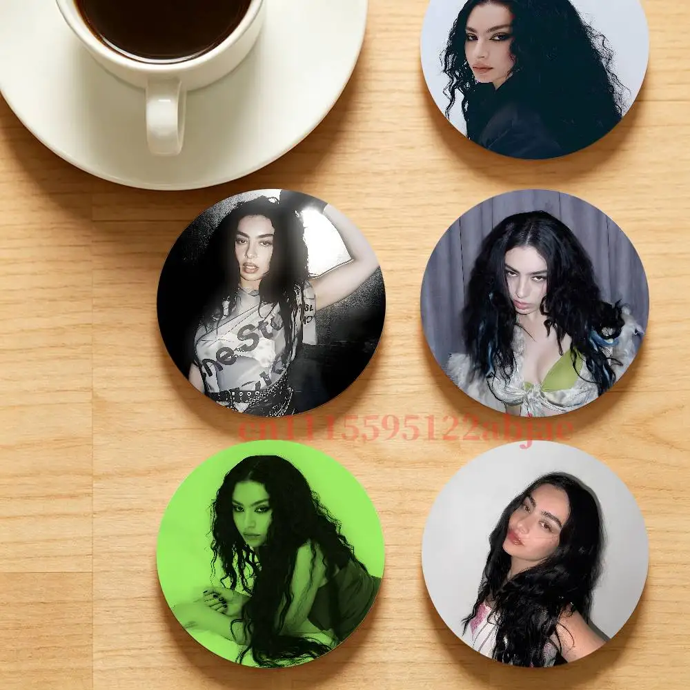 Singer C-Charli Xcx Heat-Resistant Pine Coasters Lightweight Sturdy for All Drinkware Easy to Clean
