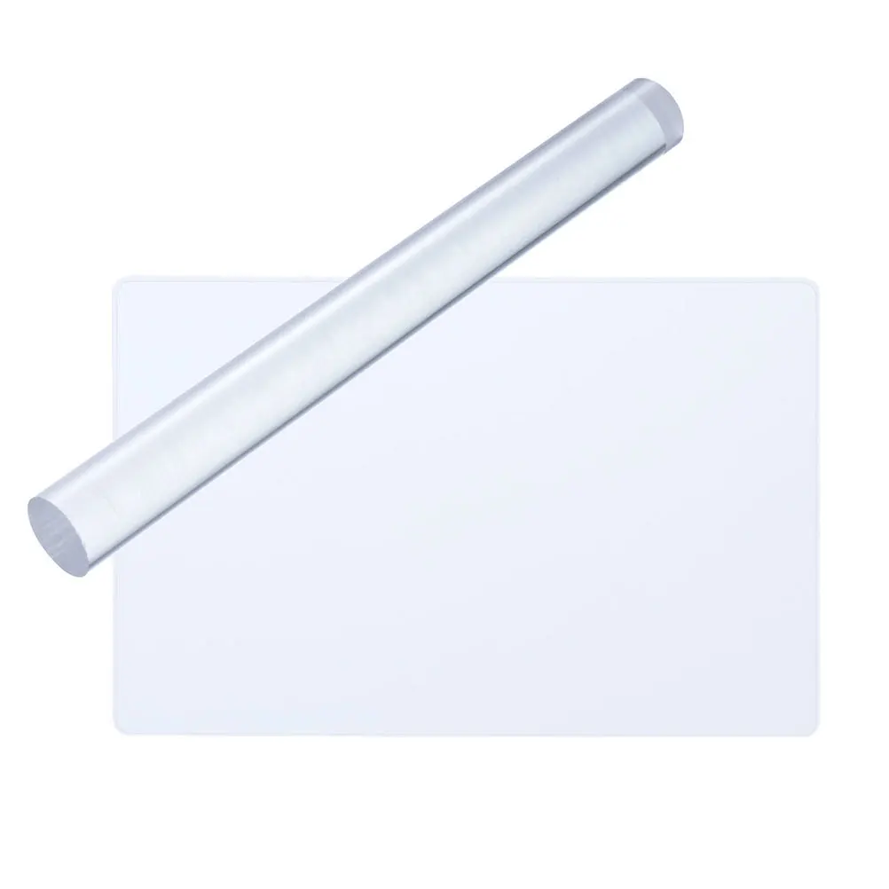 

3pcs Acrylic Clay Rolling Rod Set For Polymer Clay Tools Thinning Shaping Modeling Craft Supplies Durable Acrylic Sheet Board