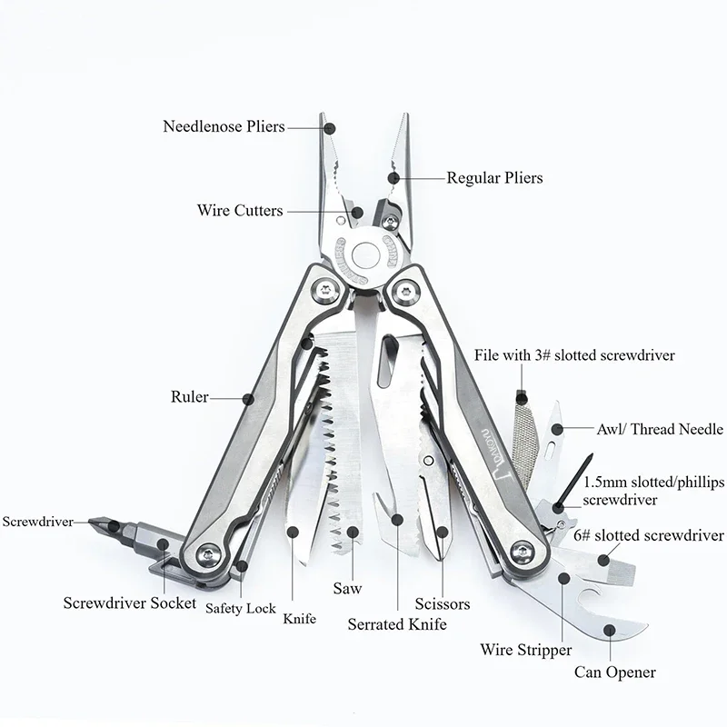 DOKOYU-Pince à outils multifonctionnelle pour l'extérieur, poignée en alliage de titane DK1, outils EDC avec vis à lunettes