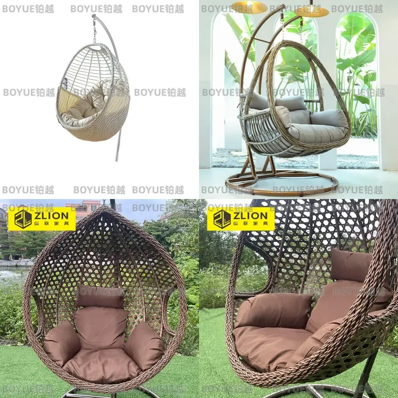 Outdoor Rattan Hanging Chair Swing for Balcony Garden Patio Hotel Leisure Rocking Seat Wicker Hammock Basket Home Decor