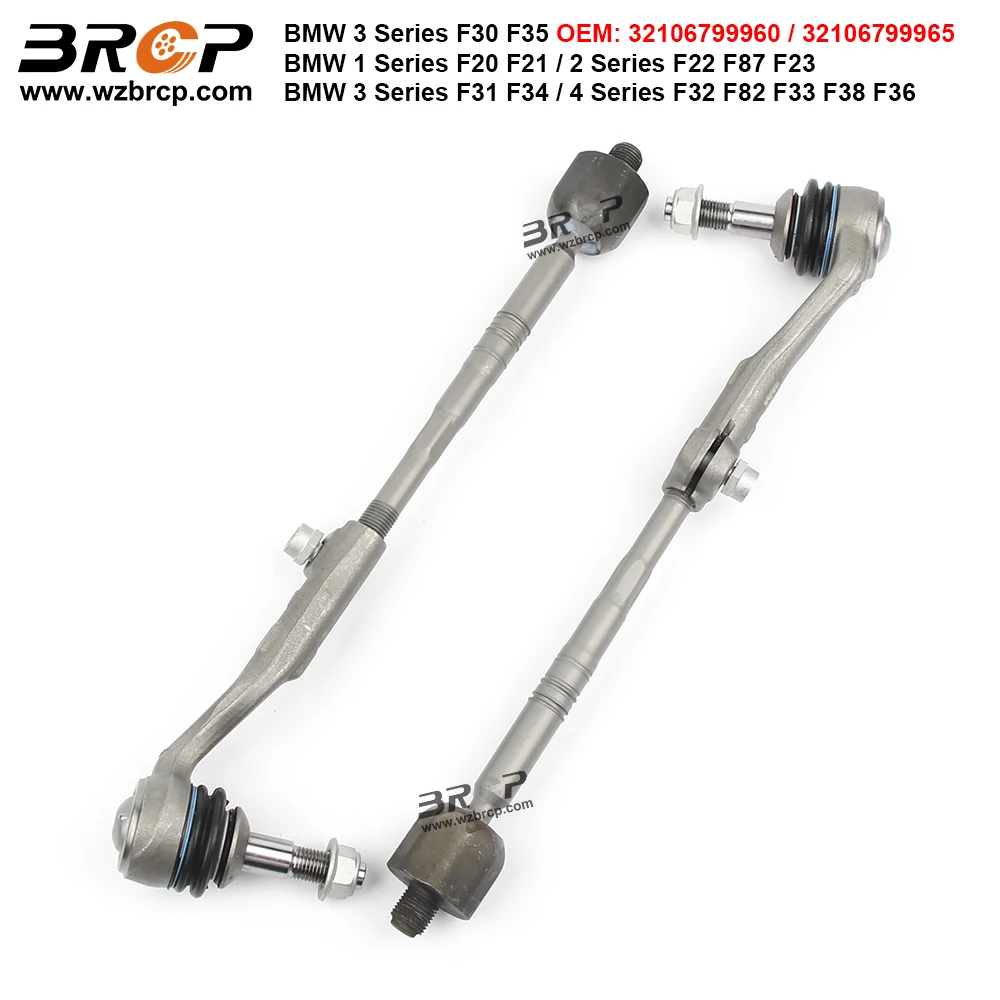 

BRCP Pair Front Steering Tie Rod Ends Head Assembly For BMW 1 2 3 4 Series F30 F31 F32 F34 F35 F20 F22 32106799960 32106799965