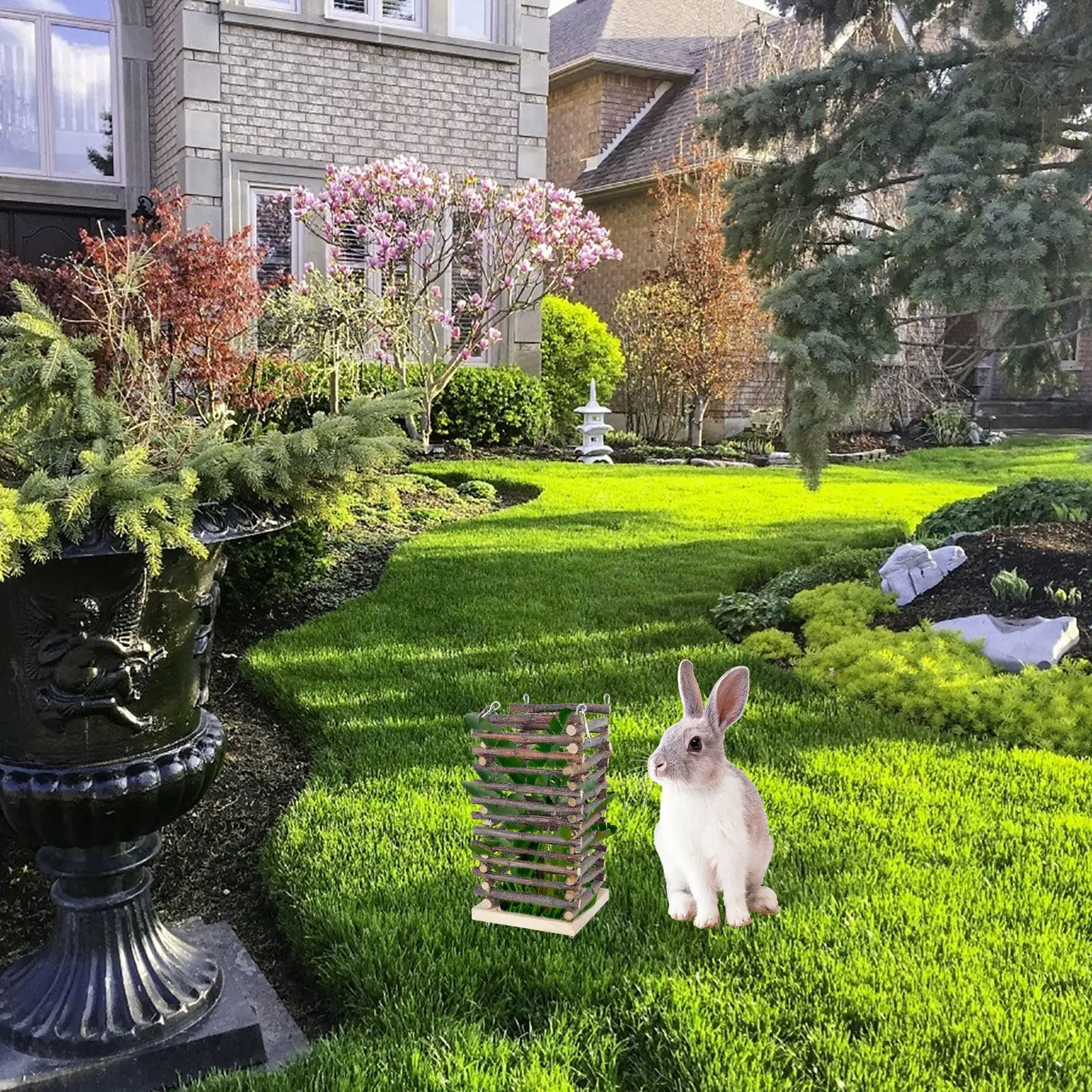 

Кормушка для кроликов и мелких животных из натурального дерева, высококачественная, для хранения сена, для клеток, для шиншилл, зоотовары