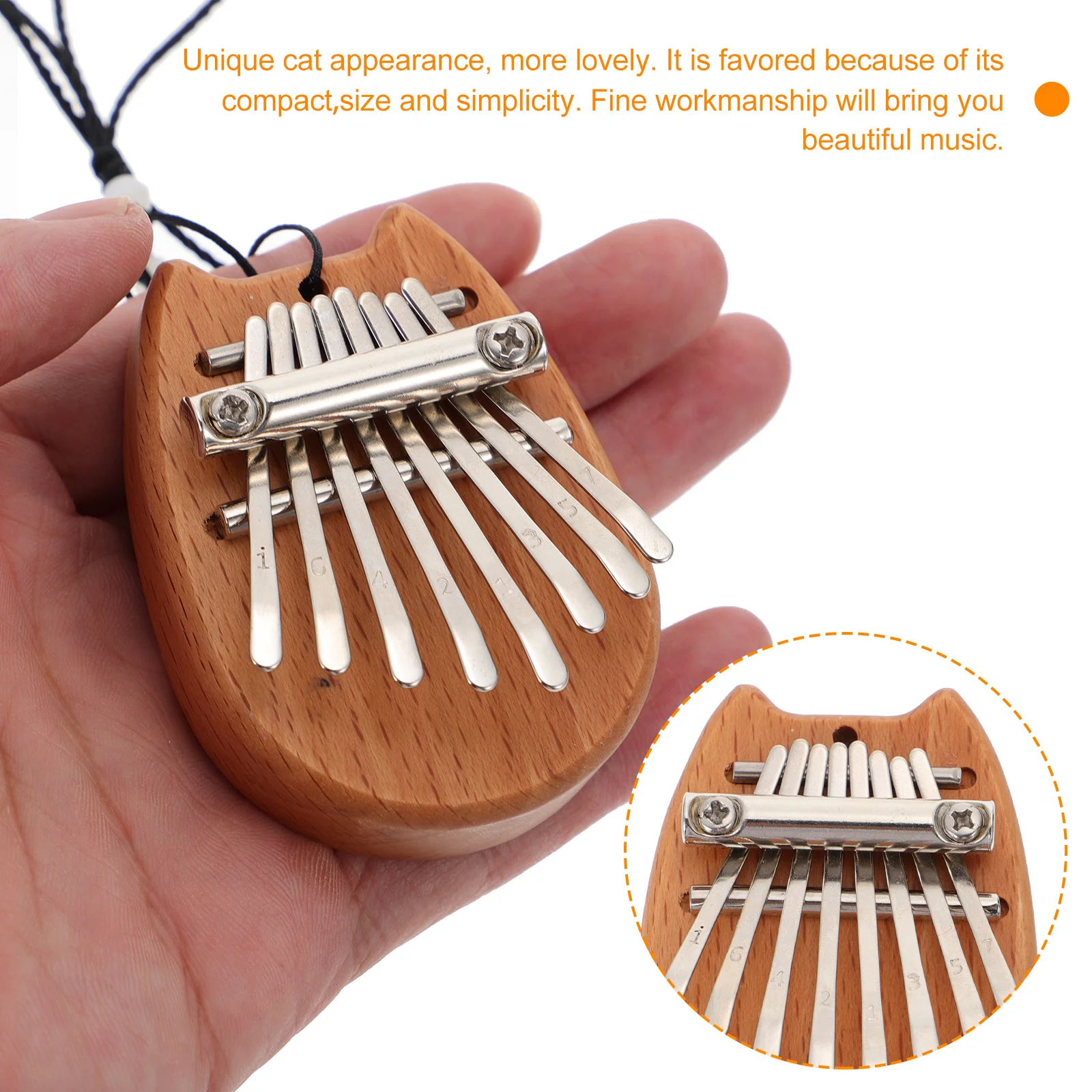 

1Pcs Wooden Kalimba 8 Key Mini Thumb Piano Finger Piano Portable Music Instrument Kalimba Small Instrument