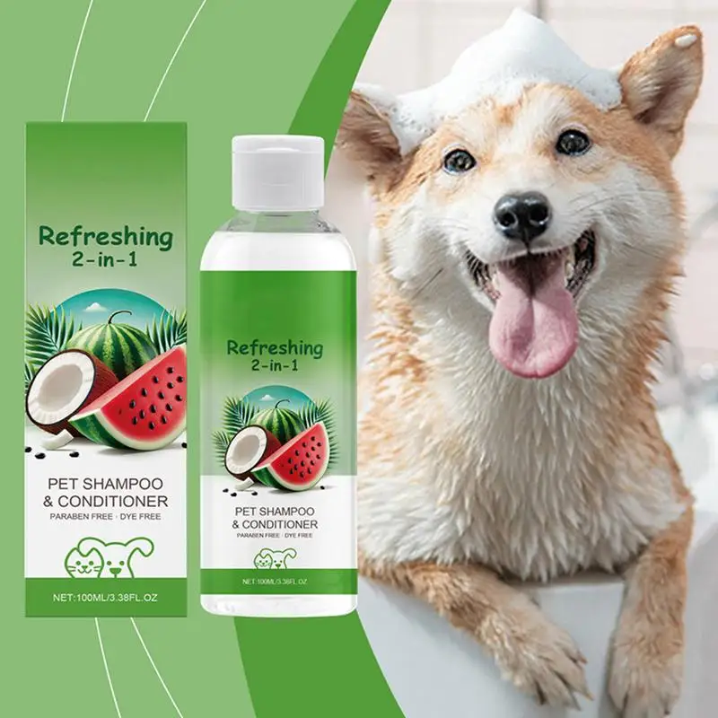 2 In 1 Dog Wash 100ml Dog Shampoo And Coat Wash Odor Eliminating Shampoo Moisturizing Shampoo For Soft And Shiny Coat