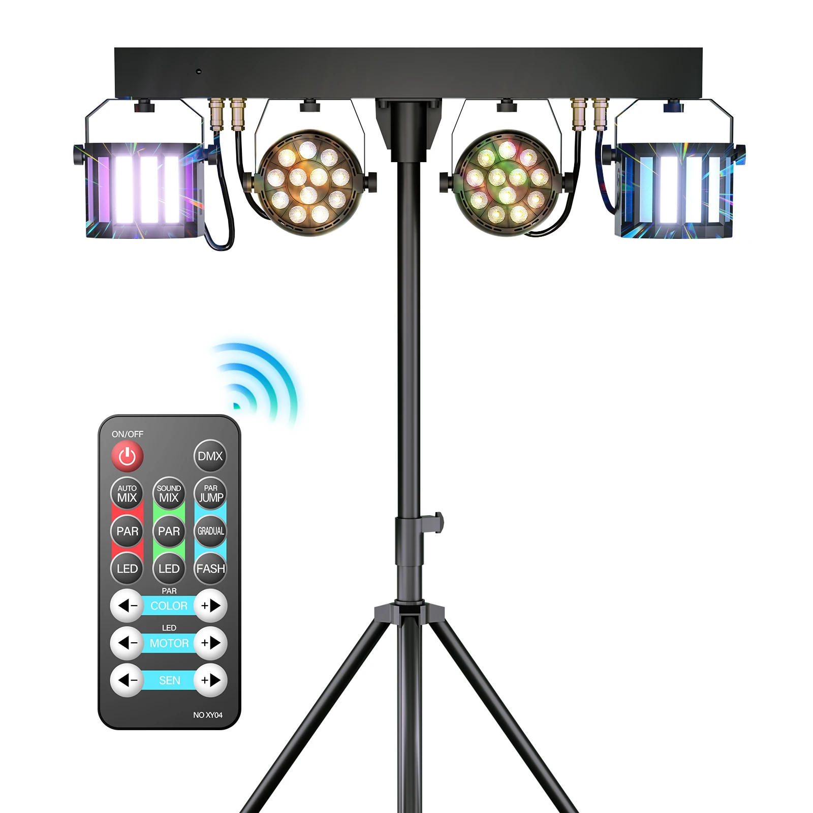 Yiflamefly 24+8W RGBW LED Par-Scheinwerfer mit Halterungen Set DMX Bühnenbeleuchtung Kombinationshalterungen für Hochzeiten, Partys, KTV, Bars