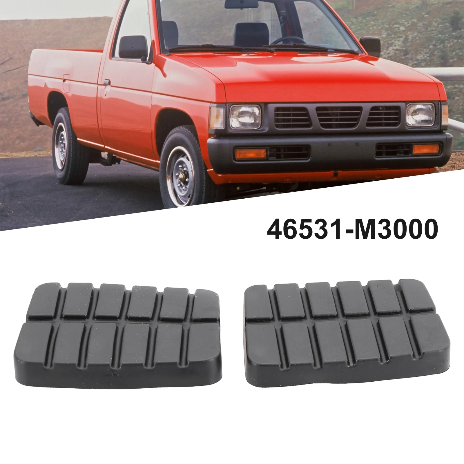 클러치 페달 패드 브레이크 2pcs 닛산 D21 1986-1997 페달 패드 직접 교체 용 블랙 직접 장착 플러그 앤 플레이