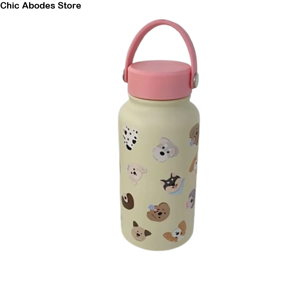 

Travel Tumbler 900ml Insulated Water Bottle Leak-proof With Straw Portable Insulation Cup Hot Drink Cartoon Thermal Cup Kid
