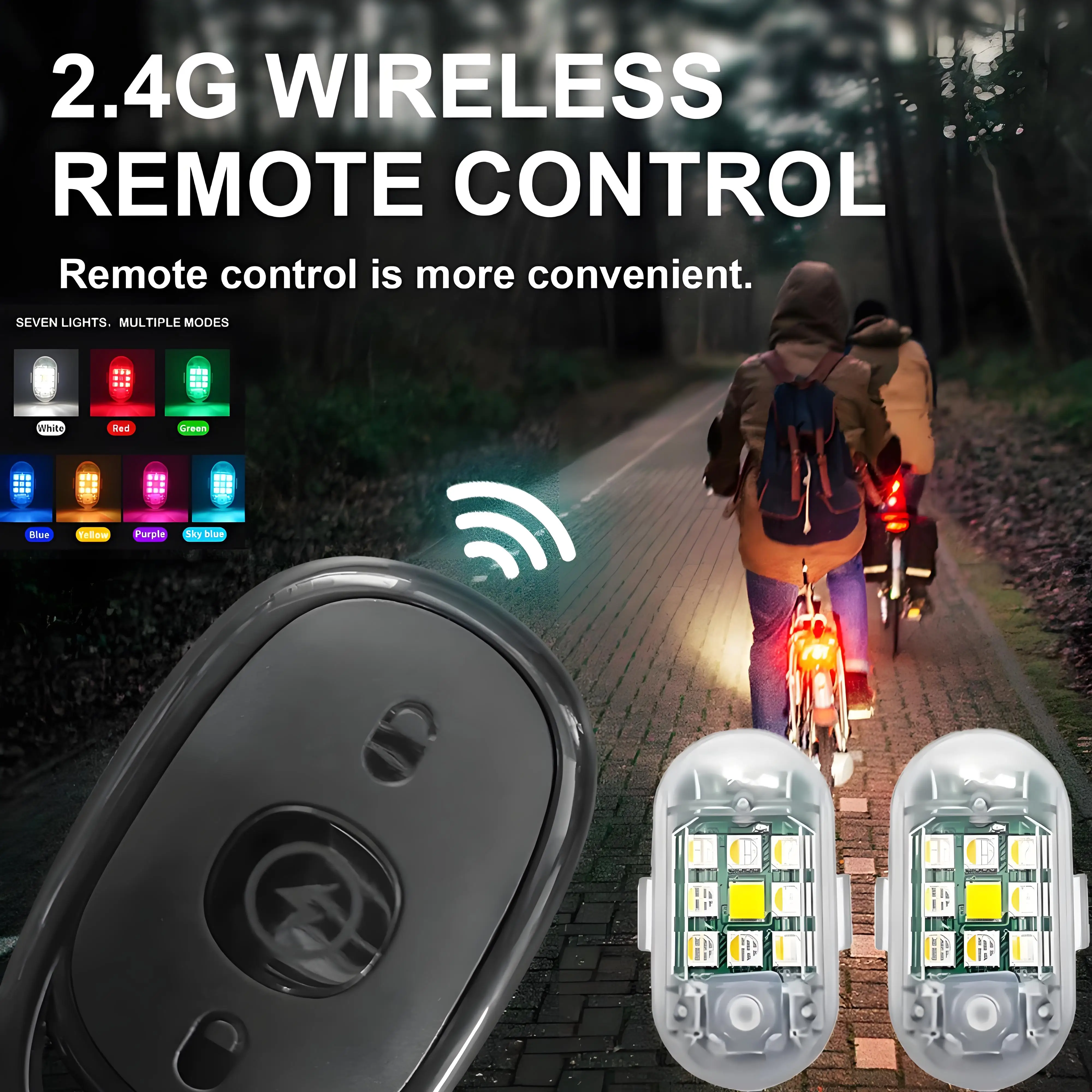 Led Motorcycle Drone Strobe Warning Light Flashing Light Portable Anti-Collision Light Wireless Remote Control Bike Safety Light