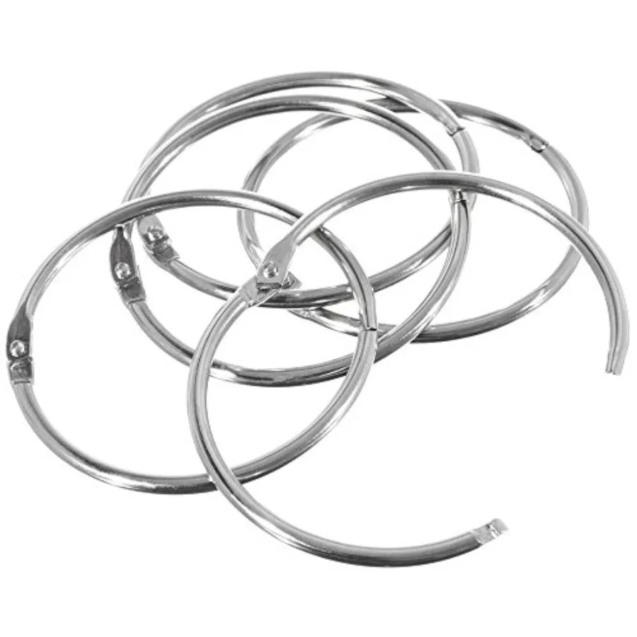 

Book Ring Nickel Plated Metal Loose Leaf Rings Binder Hinge Snap Ring Key Ring, 2-Inch Diameter, 10 Pieces, Silver