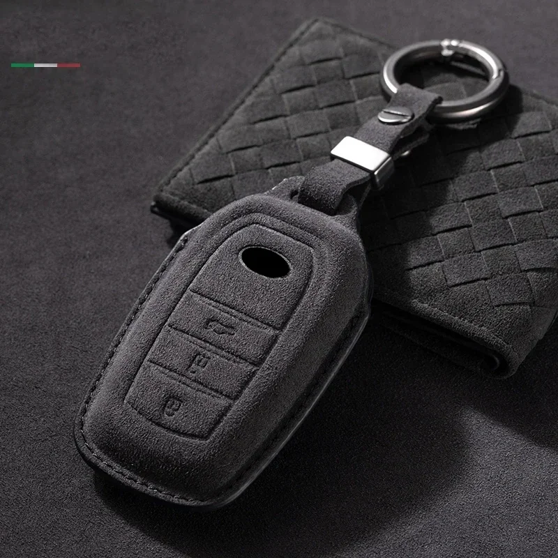 

Alcantara For Toyota Prado Land Cruiser Highlander RAV4 C-HR Camry ALLION COROLLA Prius CROWN HARRIER Car Key Case Cover Shell