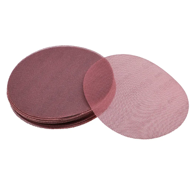 10Pcs 9 Inch 225mm Mesh Abrasive Hook and Loop Sand Paper Dust Free Sanding Discs 80 to 800 Grit Anti-blocking Dry Grinding ﻿