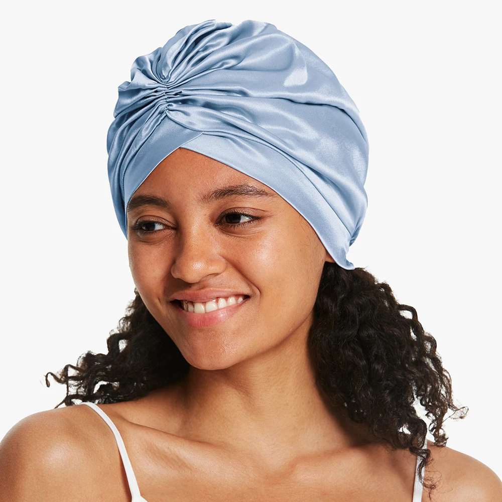 LILYSILK Premium Silk Women Turban Middle Length Elastic Band Sleep Cap Healt for Hair Bonnet Pure 100 Free Shipping