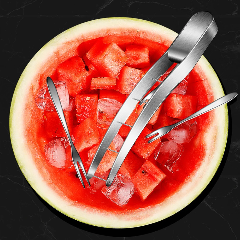 

Watermelon Cube Cutter 304 Stainless Steel Safe Watermelon Fruit Knives Quickly Safe Melon Knife Kitchen Gadgets Useful Tool