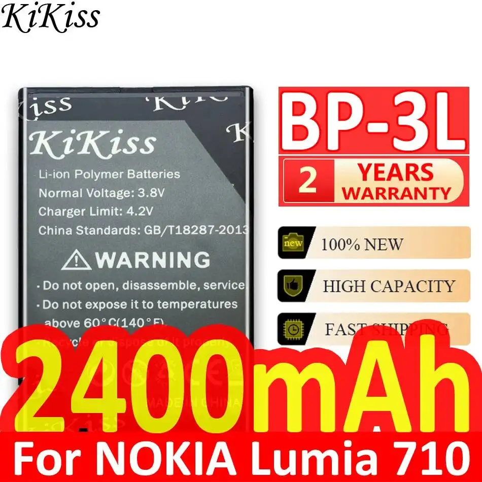 Reliable Power 2400mAh Mobile Phone Battery BP-3L For Nokia Lumia 710 510 603 303 603 610 3030