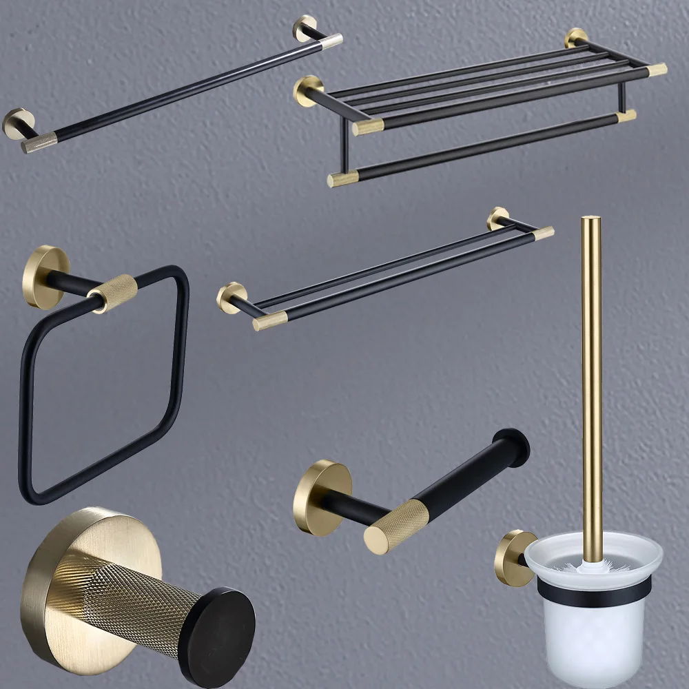 High Quality Stainless Steel Bathroom Shelf Fitting 6 Pieces Accessories Set