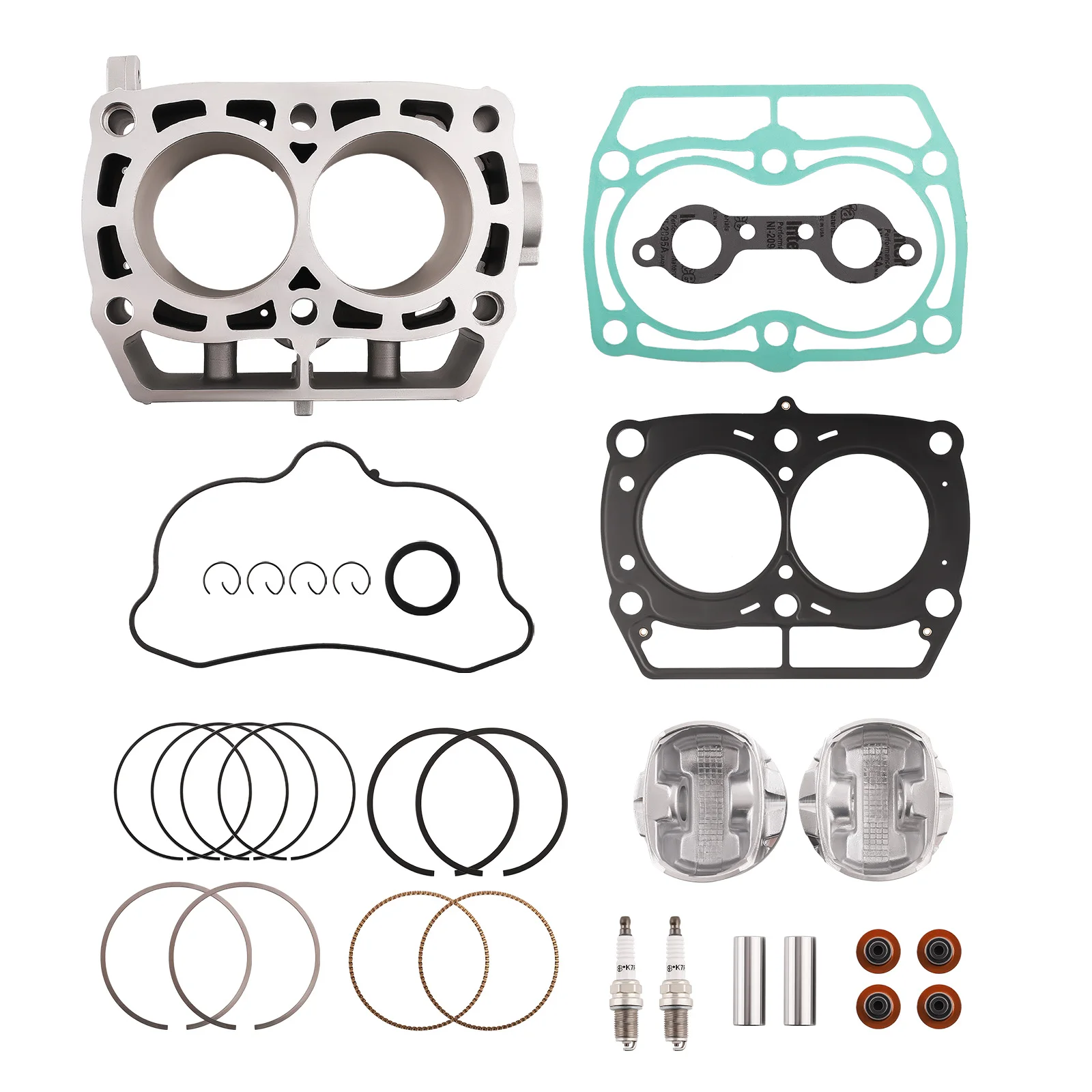 Cylinder Piston Gasket Top End Rebuild Kit for Polaris Ranger 800 XP 2009-2016 For Polaris Ranger 700 2006-2008 5254357,5247360