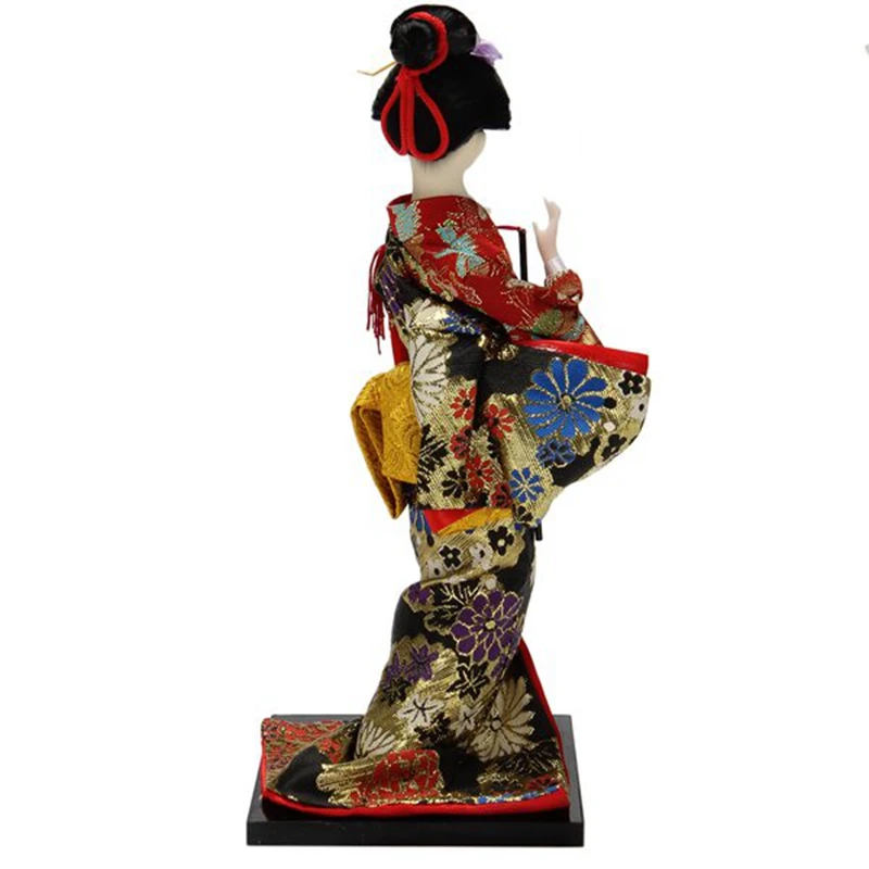 12 Inch Japanese Kimono Geisha Doll Traditional Japanese Geisha Kimono Doll Sculpture With Traditional Vintage Kimono