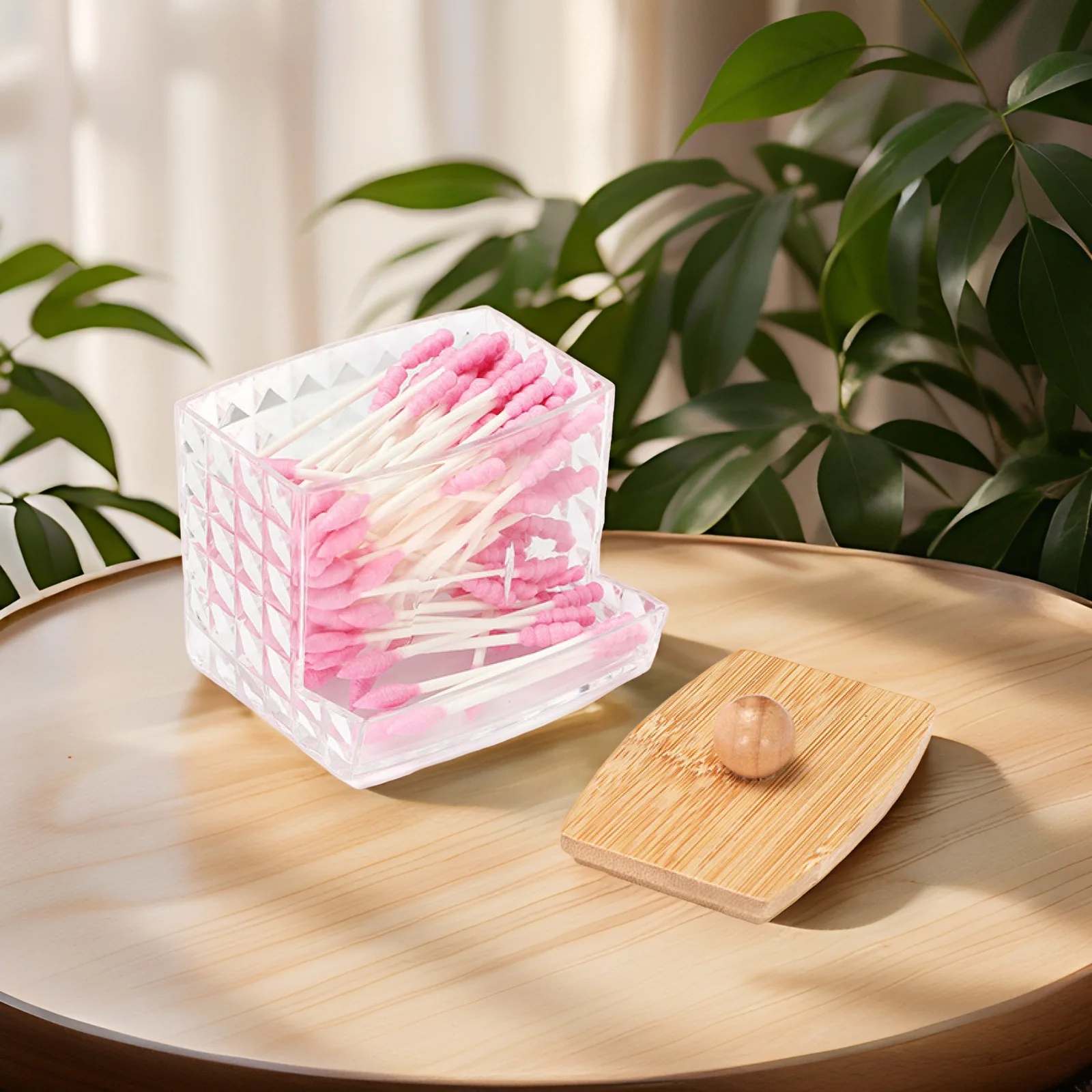 New Rectangular Cotton Swab Box with Lid, Bedroom Cotton Pad Storage Box Set,Dental Floss Box,Toothpick Box