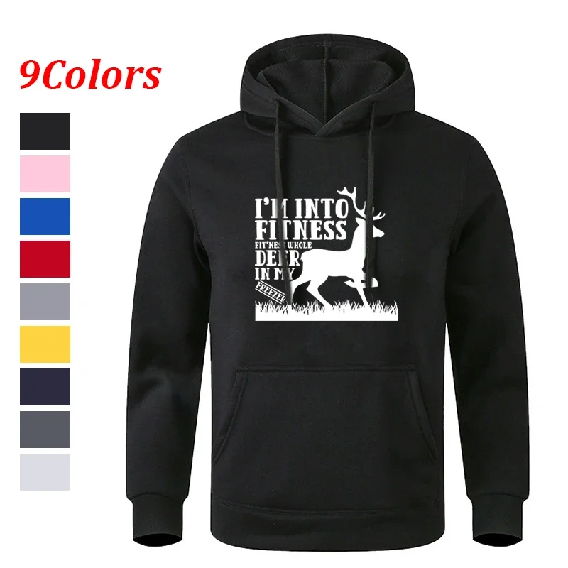 Sudadera con capucha y bolsillo con estampado de fitness deportivo informal de moda multicolor para hombre