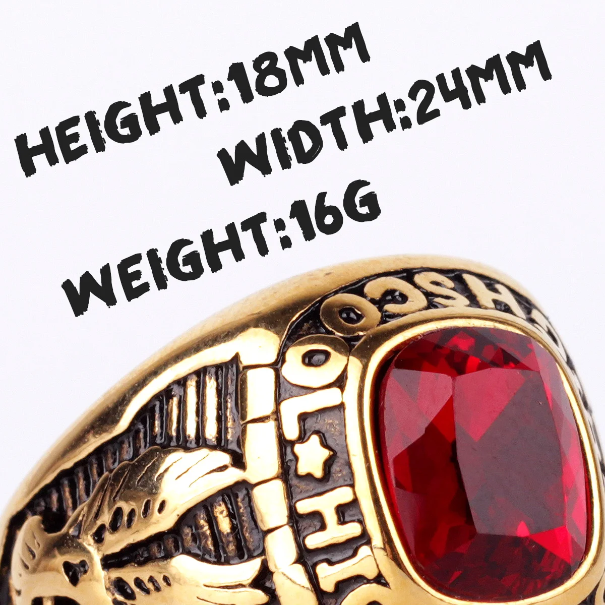 Stainless Steel Men Rings Rhinestone High School Eagle Punk Hip Hop for Biker Male Boyfriend Jewelry Creativity Gift Wholesale