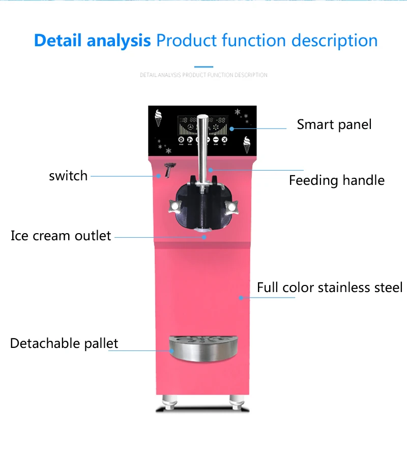 Commercially Used Single Head Soft Ice Cream Machine Fully Automatic   Small Desktop for Night Market Street Stall-for Milk