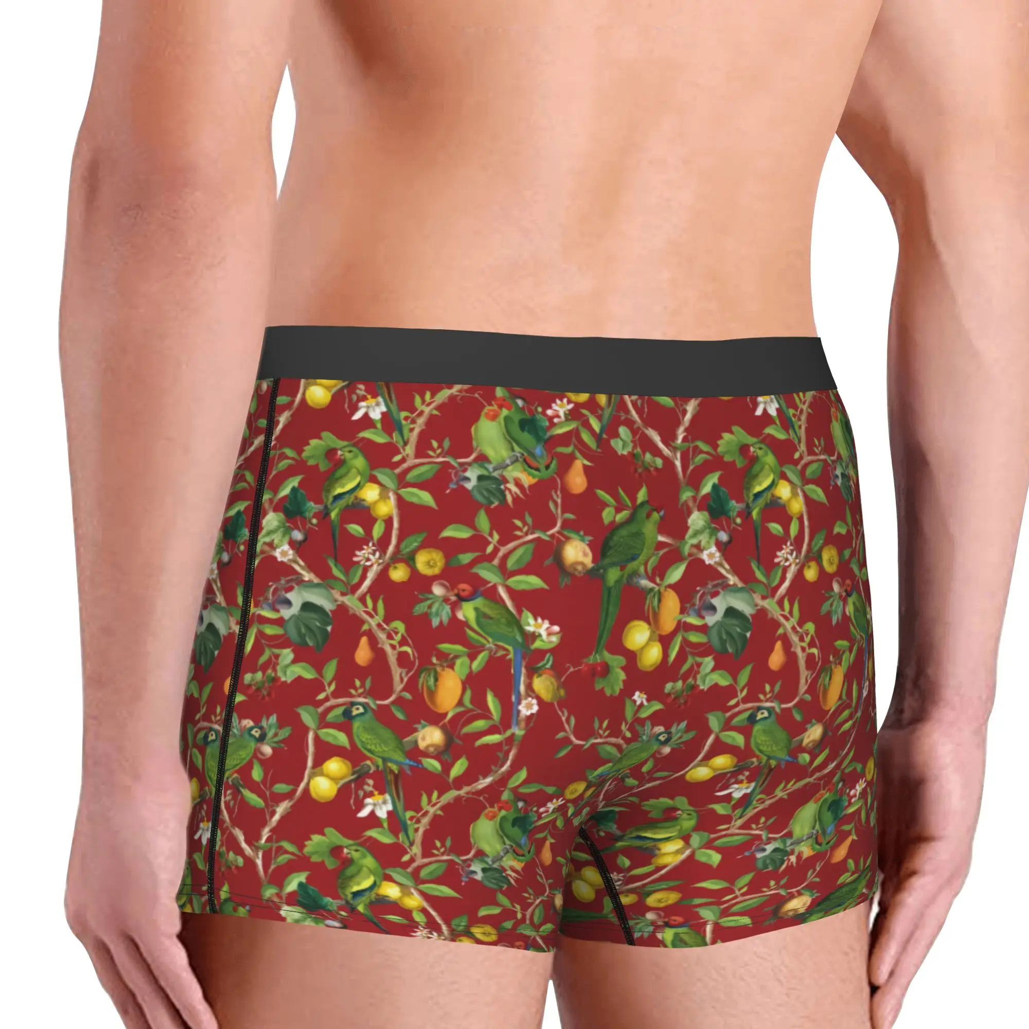 Novelty Cute Tropical Parrots Birds Boxers Shorts Panties Male Underpants Breathable Cockatiel Macaw Parrotlet Briefs Underwear