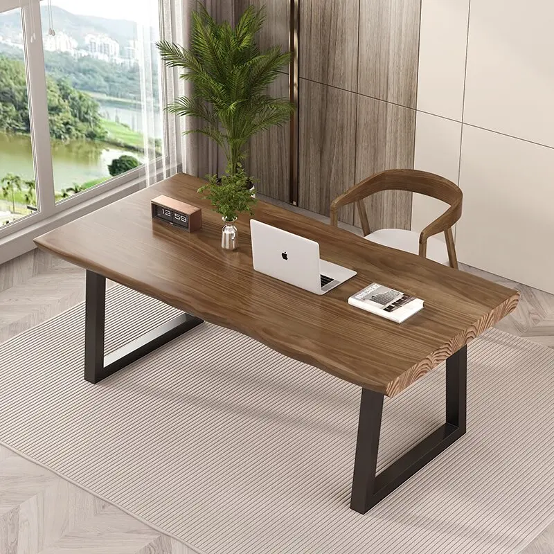 Solid wood computer desk simple double desk household children's study table writing desk small rectangular conference table