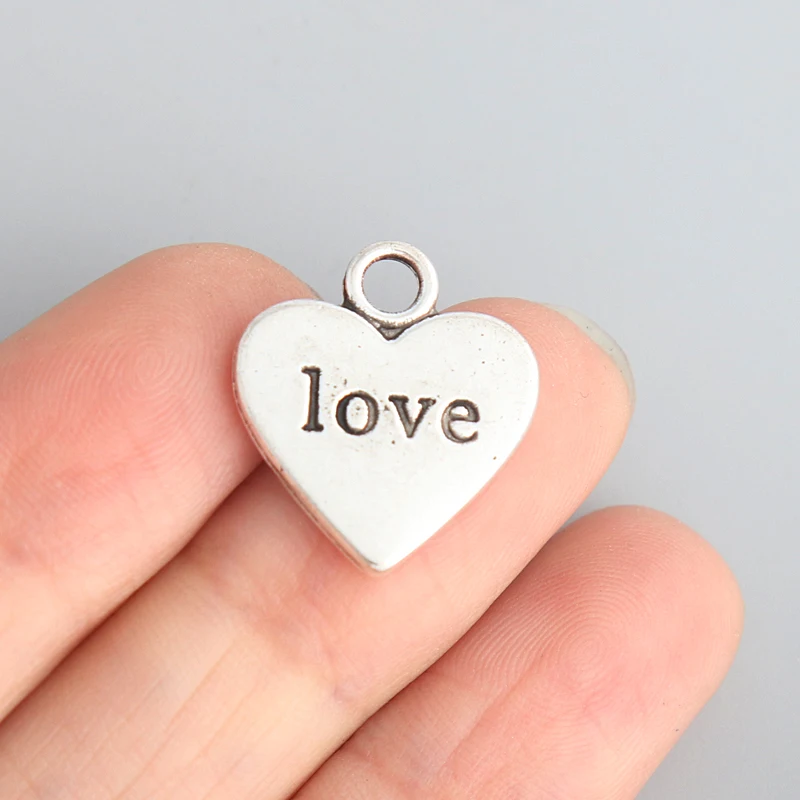 

RAINXTAR Fashion Alloy Love Heart Accessories Charms For Jewelry Making 16*18mm 20pcs AAC188