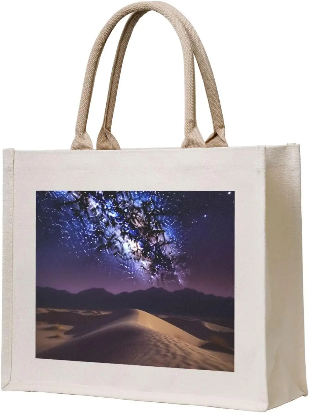 Night in the desert printed Canvas Carrying Tote Bag Fashion Handbag Shoulder Shopping Bag