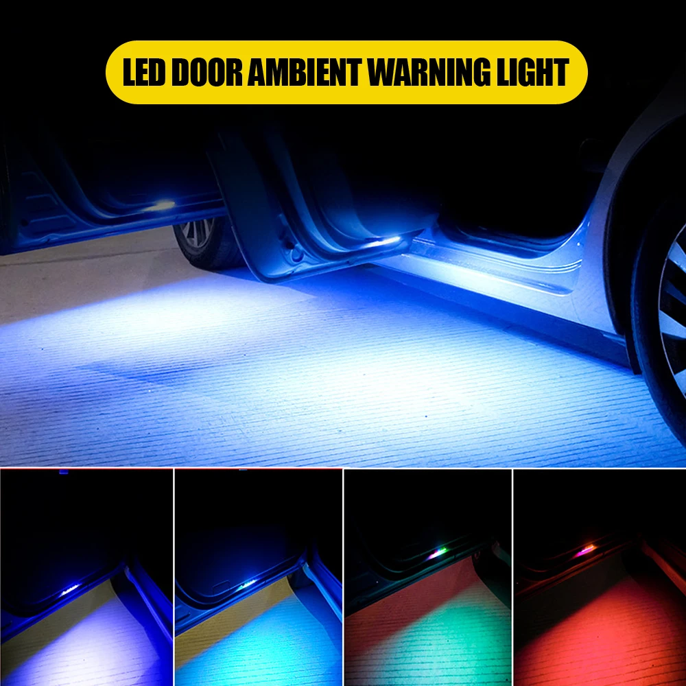 1pc Universal Car Door Opening Warning Light Car Door Welcome Light Car USB Charging Control Lamp Auto Lights Accessories